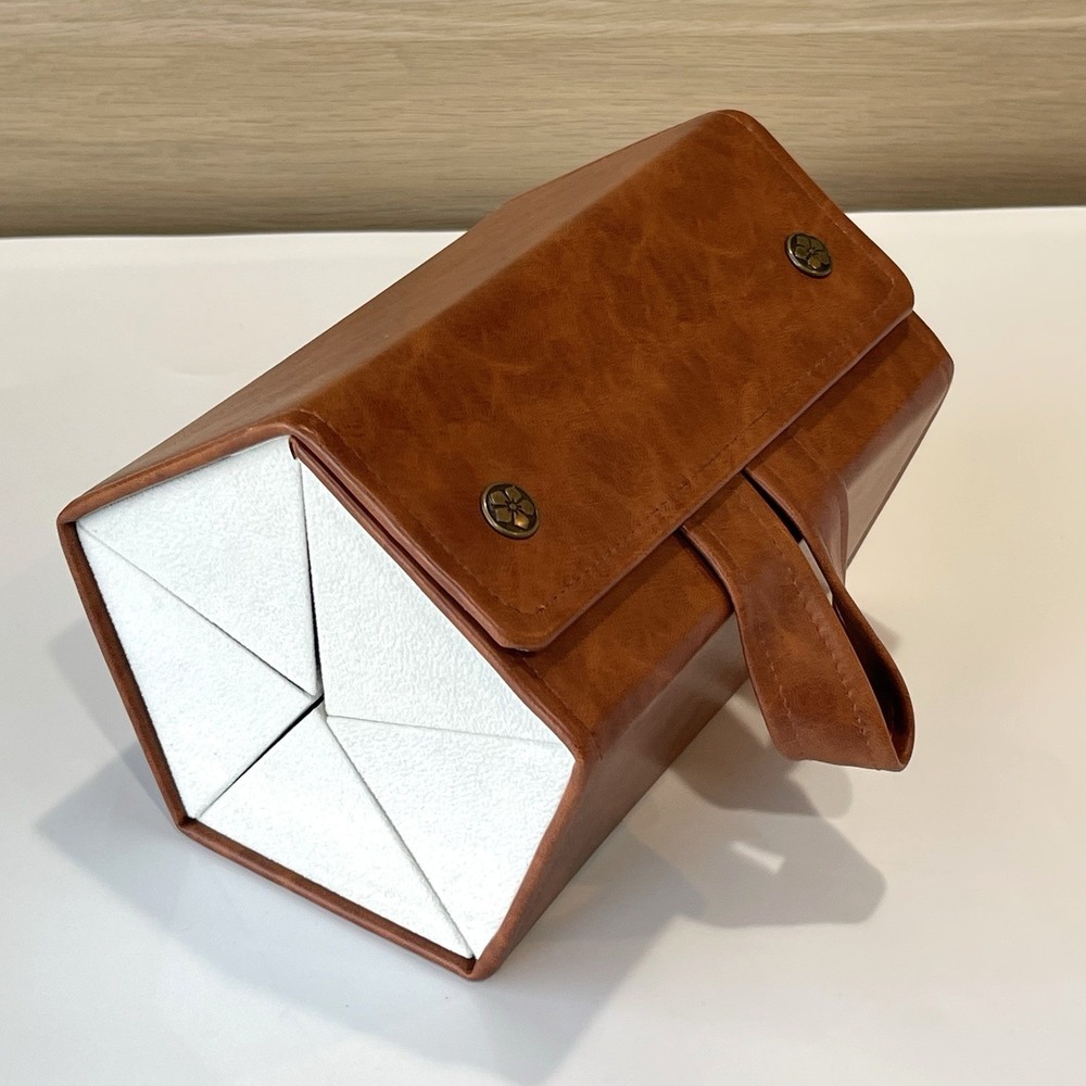 Travel Sunglasses Organizer Box 5 Sluts Foldable PU Leather Case Hanging Display